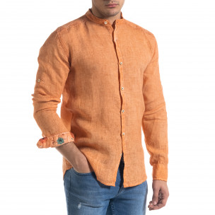 Cămașă cu mânecă lungă bărbați RNT23 orange - FASHIONMIX.RO Cămașă cu mânecă lungă bărbați RNT23 orange