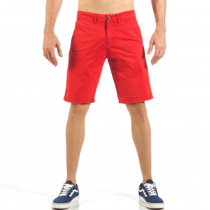 Pantaloni scurți de bărbați roșii cu buzunare italiene - FASHIONMIX.RO Pantaloni scurți de bărbați roșii cu buzunare italiene