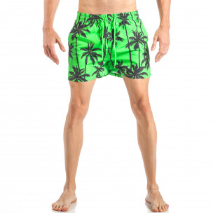 Costum de baie de bărbați verde cu imprimeu palm - FASHIONMIX.RO Costum de baie de bărbați verde cu imprimeu palm