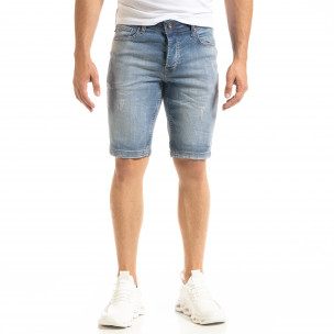 Blugi scurți bărbați Blackzi albaștri - FASHIONMIX.RO Blugi scurți bărbați Blackzi albaștri