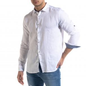 Cămașă cu mânecă lungă bărbați RNT23 albă - FASHIONMIX.RO Cămașă cu mânecă lungă bărbați RNT23 albă