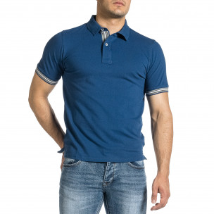 Tricou cu guler bărbați Baker's albastru - FASHIONMIX.RO Tricou cu guler bărbați Baker's albastru