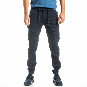Pantaloni cargo bărbați Blackzi albaștri - FASHIONMIX.RO Pantaloni cargo bărbați Blackzi albaștri