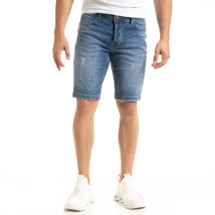 Blugi scurți bărbați Blackzi albaștri - FASHIONMIX.RO Blugi scurți bărbați Blackzi albaștri