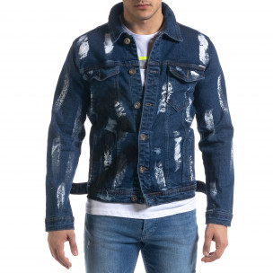Geacă de primăvară-toamnă bărbați Ossy albastră - FASHIONMIX.RO Geacă de primăvară-toamnă bărbați Ossy albastră