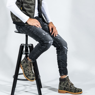 Blugi bărbați Bruno Leoni negri - FASHIONMIX.RO Blugi bărbați Bruno Leoni negri