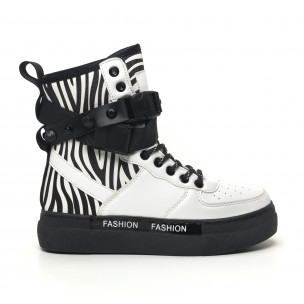 Botine sport albe tip teniși pentru dama - FASHIONMIX.RO Botine sport albe tip teniși pentru dama