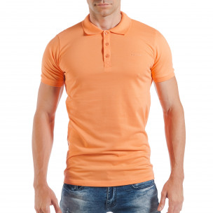 Tricou portocaliu Pique cu guler pentru bărbați - FASHIONMIX.RO Tricou portocaliu Pique cu guler pentru bărbați