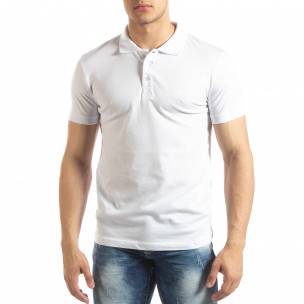 Tricou subțire alb Polo shirt pentru bărbați - FASHIONMIX.RO Tricou subțire alb Polo shirt pentru bărbați