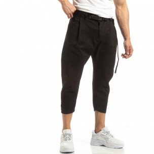 Pantaloni negri Cropped pentru bărbați - FASHIONMIX.RO Pantaloni negri Cropped pentru bărbați