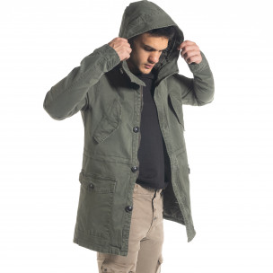Geacă de primăvară-toamnă bărbați Bread & Buttons verde - FASHIONMIX.RO Geacă de primăvară-toamnă bărbați Bread & Buttons verde