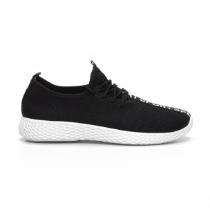 Pantofi sport din țesătură tehnică neagră pentru bărbați - FASHIONMIX.RO Pantofi sport din țesătură tehnică neagră pentru bărbați