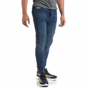 Pantaloni trening de bărbați culoare denim albastru - FASHIONMIX.RO Pantaloni trening de bărbați culoare denim albastru