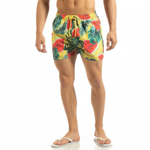 Costum de baie galben pentru bărbați motiv Watermelon - FASHIONMIX.RO Costum de baie galben pentru bărbați motiv Watermelon