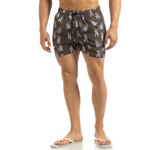 Costum de baie verde pentru bărbați motiv Puppy - FASHIONMIX.RO Costum de baie verde pentru bărbați motiv Puppy