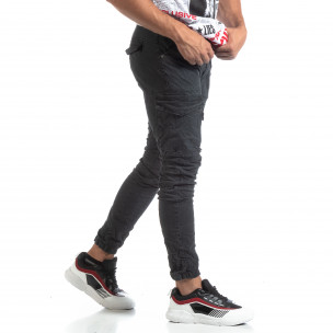 Pantaloni cargo gri drepți pentru bărbați - FASHIONMIX.RO Pantaloni cargo gri drepți pentru bărbați
