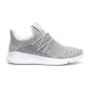 Adidași ușori de bărbați melanj gri cu detaliu de cauciuc - FASHIONMIX.RO Adidași ușori de bărbați melanj gri cu detaliu de cauciuc