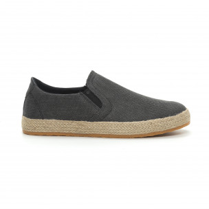 Espadrile gri închis tip teniși pentru bărbați - FASHIONMIX.RO Espadrile gri închis tip teniși pentru bărbați