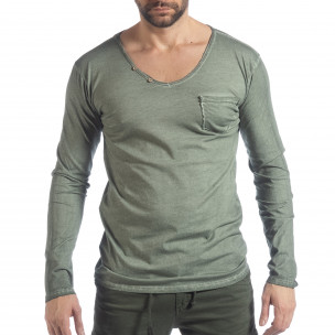 Bluză pentru bărbați verde Vintage stil - FASHIONMIX.RO Bluză pentru bărbați verde Vintage stil