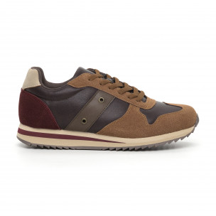 Adidași combinați maro pentru bărbați - FASHIONMIX.RO Adidași combinați maro pentru bărbați