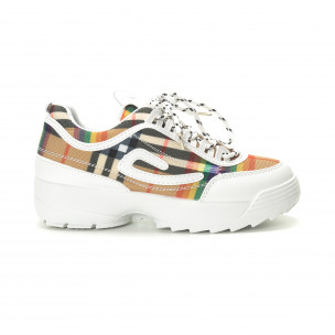Pantofi sport de dama Chunky cu carou - FASHIONMIX.RO Pantofi sport de dama Chunky cu carou