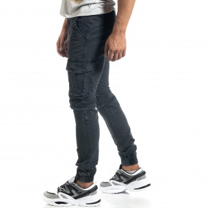 Pantaloni cargo de bărbați gri în stil Rock - FASHIONMIX.RO Pantaloni cargo de bărbați gri în stil Rock