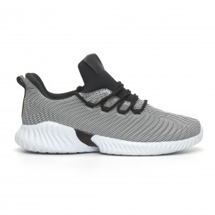 Adidași ușori de bărbați Wave design negru-alb - FASHIONMIX.RO Adidași ușori de bărbați Wave design negru-alb