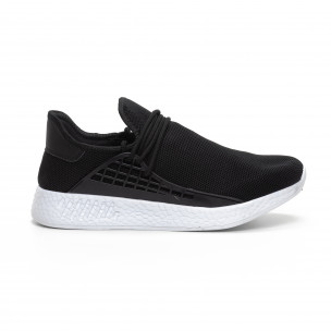 Adidași negri ușori de bărbați cu detaliu de cauciuc - FASHIONMIX.RO Adidași negri ușori de bărbați cu detaliu de cauciuc