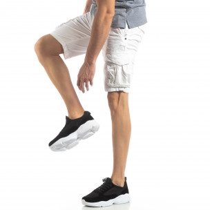 Pantaloni scurți bărbați Y-Chromosome albi - FASHIONMIX.RO Pantaloni scurți bărbați Y-Chromosome albi