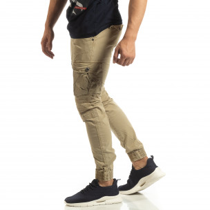 Cargo Jogger de bărbați bej stil rocker - FASHIONMIX.RO Cargo Jogger de bărbați bej stil rocker