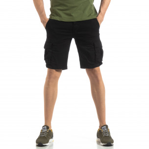 Pantaloni scurți bărbați Y-Chromosome negri - FASHIONMIX.RO Pantaloni scurți bărbați Y-Chromosome negri