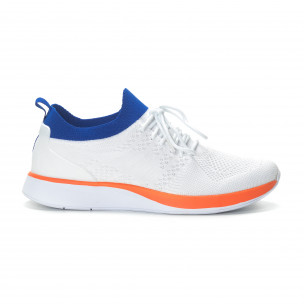 Adidași pentru bărbați din țesătură tehnică albă - FASHIONMIX.RO Adidași pentru bărbați din țesătură tehnică albă