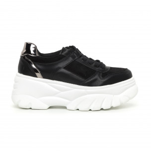 Pantofi sport Chunky negri pentru dama - FASHIONMIX.RO Pantofi sport Chunky negri pentru dama
