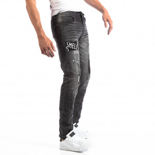 Blugi gri șifonați pentru bărbați - FASHIONMIX.RO Blugi gri șifonați pentru bărbați