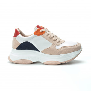 Pantofi sport de dama multicolori cu talpă înaltă - FASHIONMIX.RO Pantofi sport de dama multicolori cu talpă înaltă