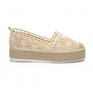 Espadrile împletite bej de dama Rustic style - FASHIONMIX.RO Espadrile împletite bej de dama Rustic style
