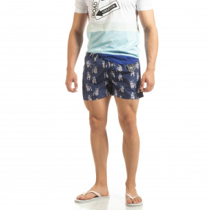 Costum de baie albastru pentru bărbați motiv Puppy - FASHIONMIX.RO Costum de baie albastru pentru bărbați motiv Puppy