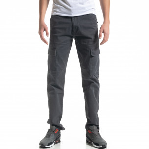 Pantaloni cargo gri de bărbați Regular fit - FASHIONMIX.RO Pantaloni cargo gri de bărbați Regular fit