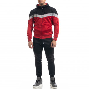 Set sportiv în roșu și negru Biker pentru bărbați - FASHIONMIX.RO Set sportiv în roșu și negru Biker pentru bărbați