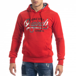 Hanorac hoodie de bărbați roșu Originals - FASHIONMIX.RO Hanorac hoodie de bărbați roșu Originals