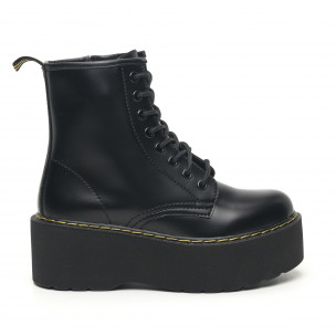 Botine de dama negre cu platformă - FASHIONMIX.RO Botine de dama negre cu platformă