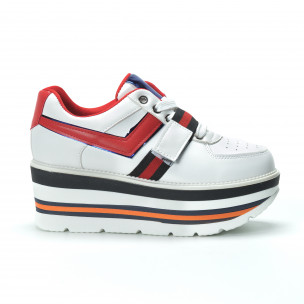 Pantofi sport albi pentru dama cu accente - FASHIONMIX.RO Pantofi sport albi pentru dama cu accente