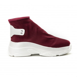 Pantofi sport fără șireturi pentru dama din neopren roșu - FASHIONMIX.RO Pantofi sport fără șireturi pentru dama din neopren roșu
