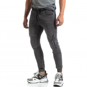 Pantaloni trening de bărbați culoare denim gri - FASHIONMIX.RO Pantaloni trening de bărbați culoare denim gri
