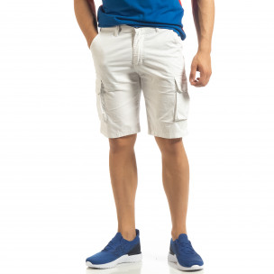 Bermude cargo albe pentru bărbați - FASHIONMIX.RO Bermude cargo albe pentru bărbați