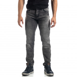 Blugi gri elastici pentru bărbați Regular fit - FASHIONMIX.RO Blugi gri elastici pentru bărbați Regular fit