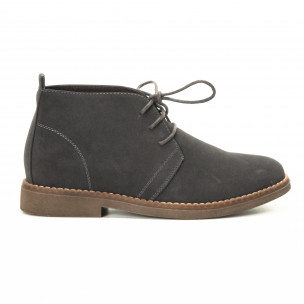 Ghete gri din velur tip clarks pentru bărbați - FASHIONMIX.RO Ghete gri din velur tip clarks pentru bărbați