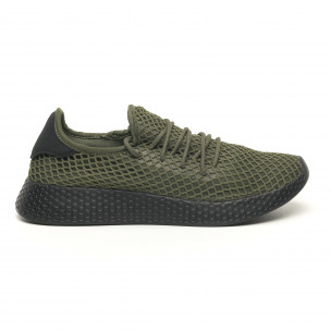 Adidași verzi de bărbați Mesh cu călcâi negru - FASHIONMIX.RO Adidași verzi de bărbați Mesh cu călcâi negru