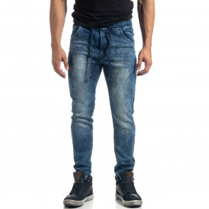 Blugi albaștri elastici pentru bărbați Jogger - FASHIONMIX.RO Blugi albaștri elastici pentru bărbați Jogger