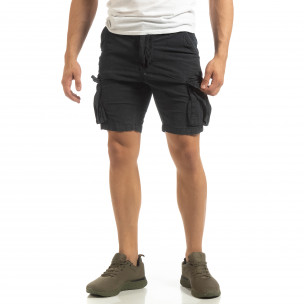 Pantaloni cargo scurți de bărbați Slim fit albaștri - FASHIONMIX.RO Pantaloni cargo scurți de bărbați Slim fit albaștri